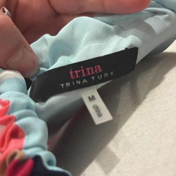 Trina Turk Multicolor Geometric Print Halter Shift Dress - Picture 4 of 6